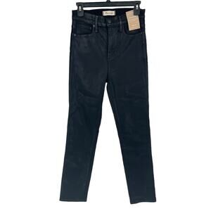Madewell jeans stovepipe high rise straight coated black size W 26 NEW